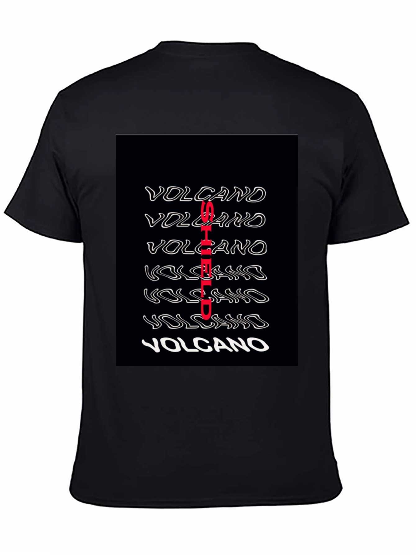 Volcano Graphic Print Black T-Shirt