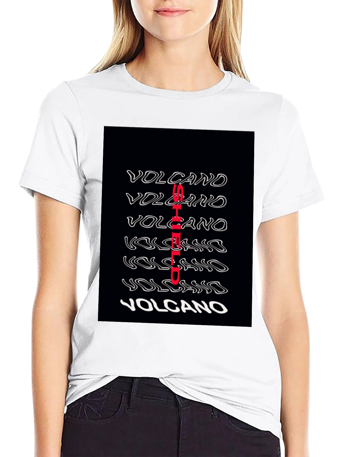 Volcano Graphic Print Black T-Shirt