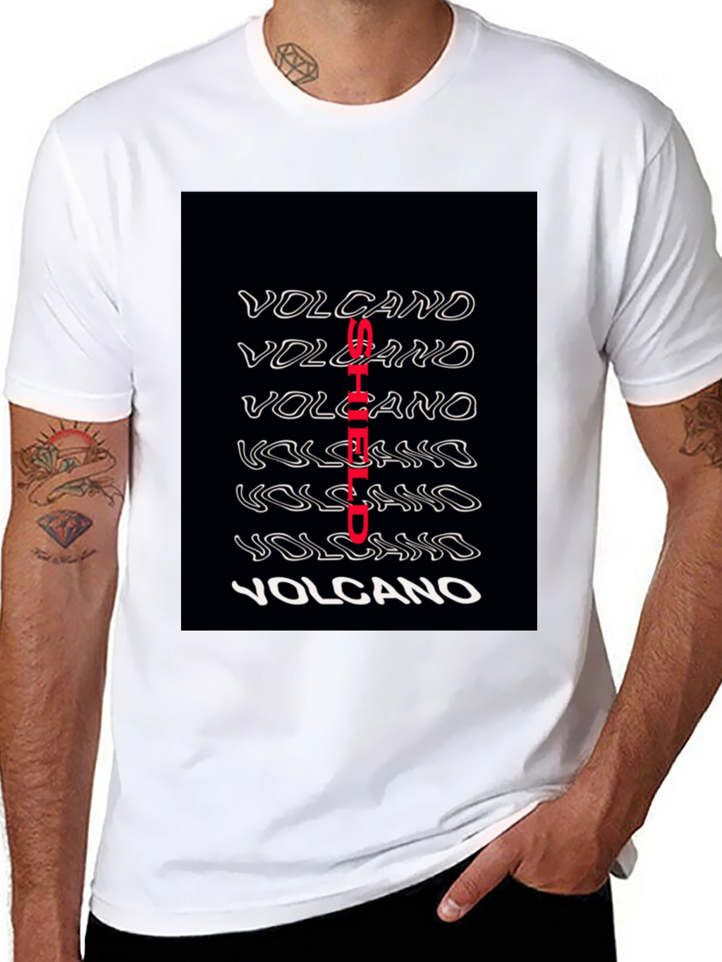 Volcano Graphic Print Black T-Shirt