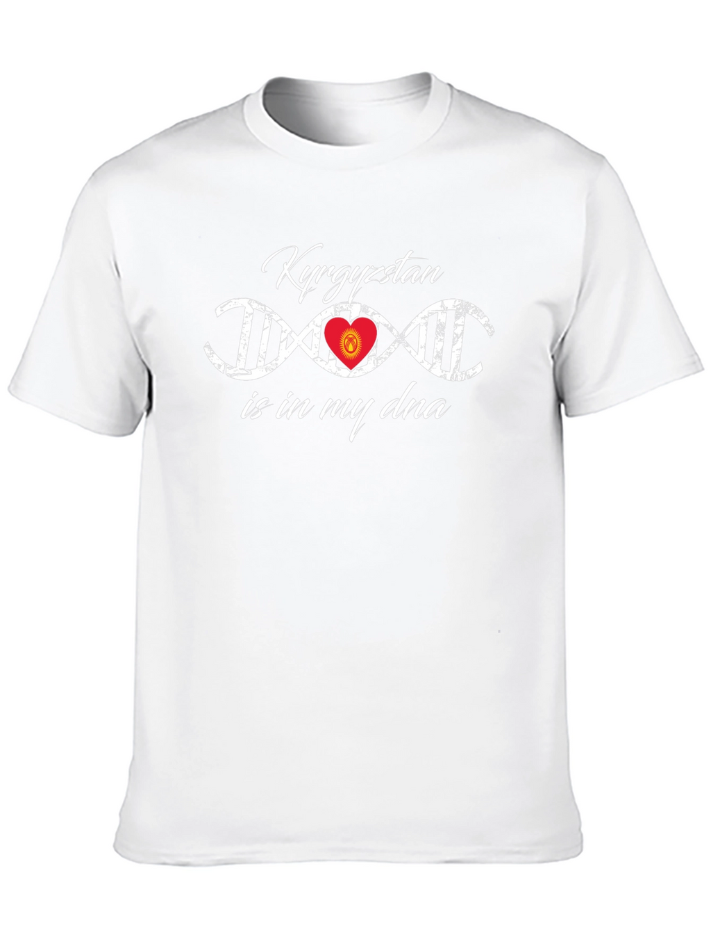 Kyrgyzstan DNA Heart Flag Black T-Shirt