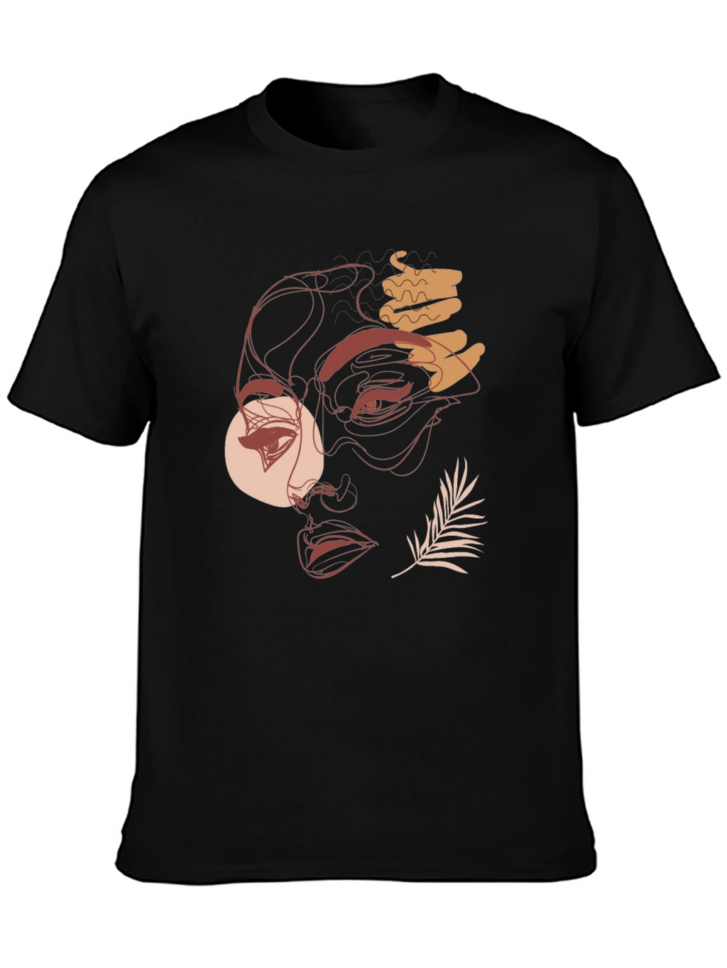 Abstract Face Graphic Tee - Modern Line Art T-Shirt