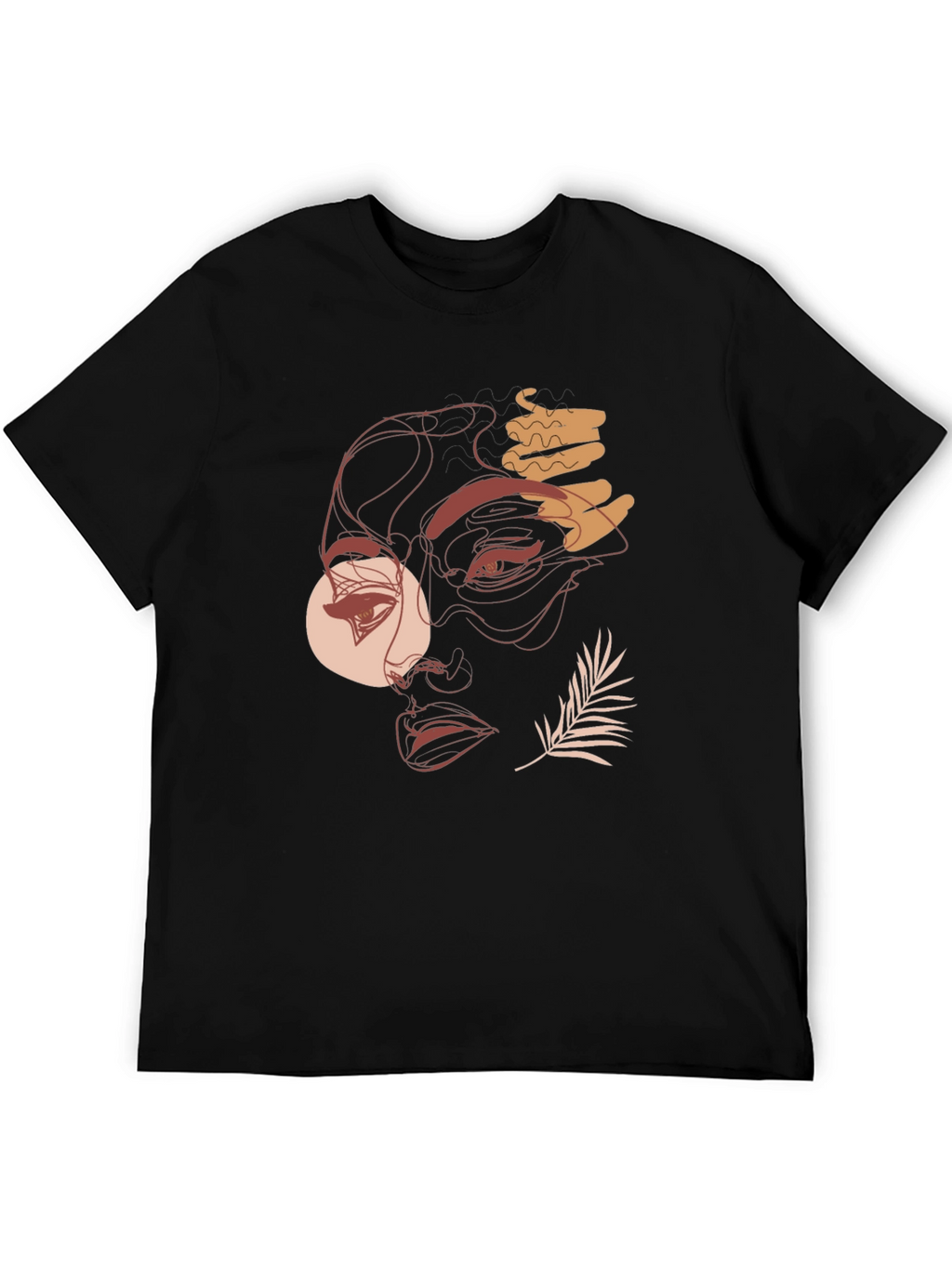 Abstract Face Graphic Tee - Modern Line Art T-Shirt
