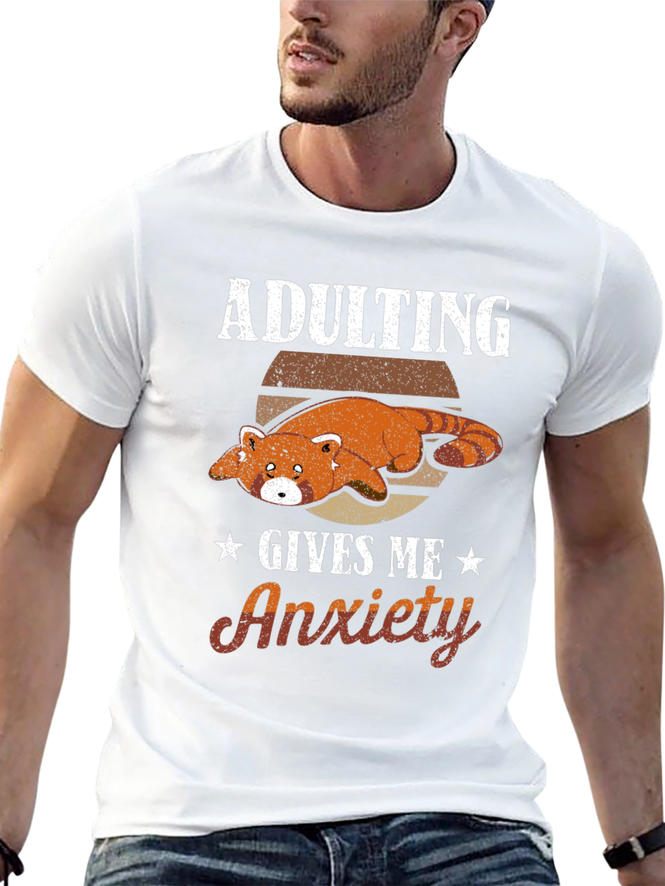 Adulting Gives Me Anxiety T-Shirt Red Panda