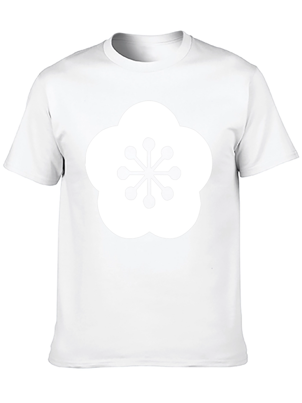 Black T-Shirt with Plum Blossom Design