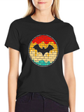 Retro Brick Bat Graphic Tee - Black