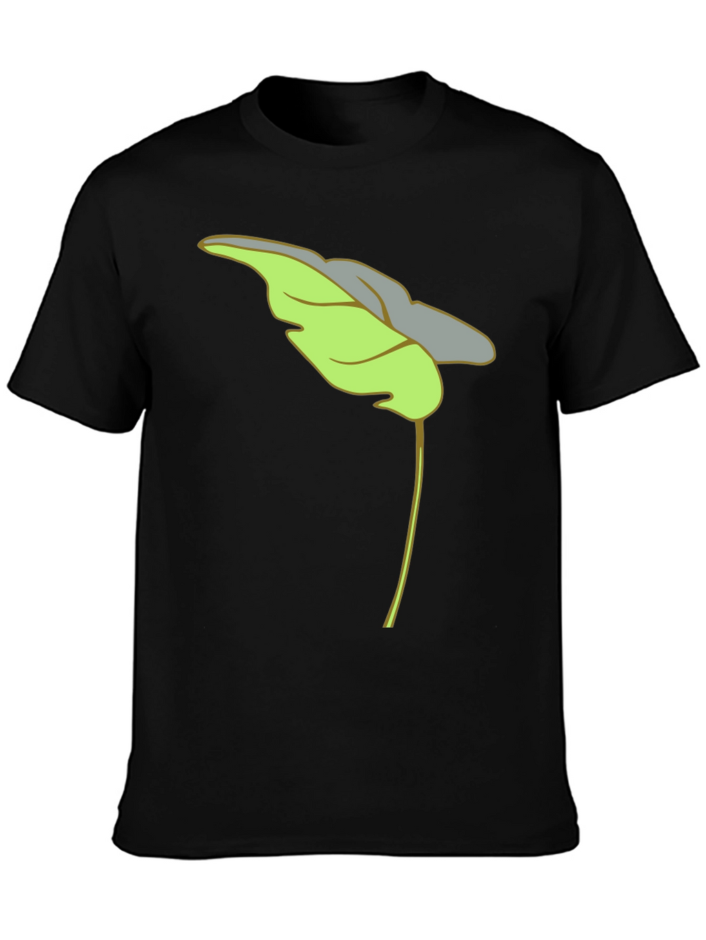 Leaf Graphic Black T-Shirt Casual Wear
