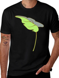 Leaf Graphic Black T-Shirt Casual Wear