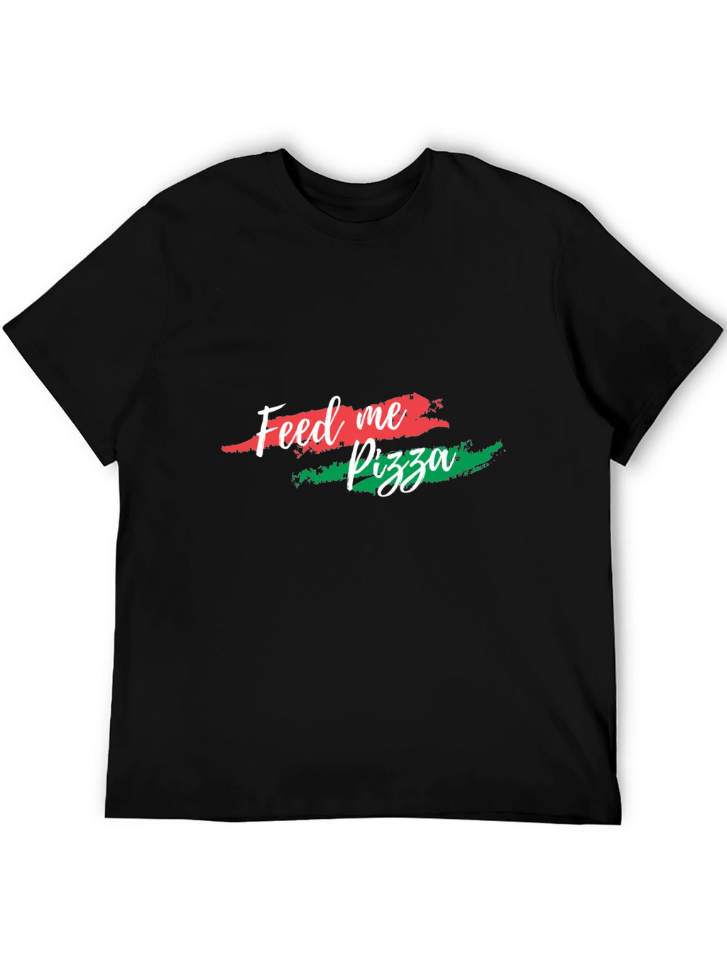 Feed Me Pizza Graphic Tee - Black Cotton T-Shirt