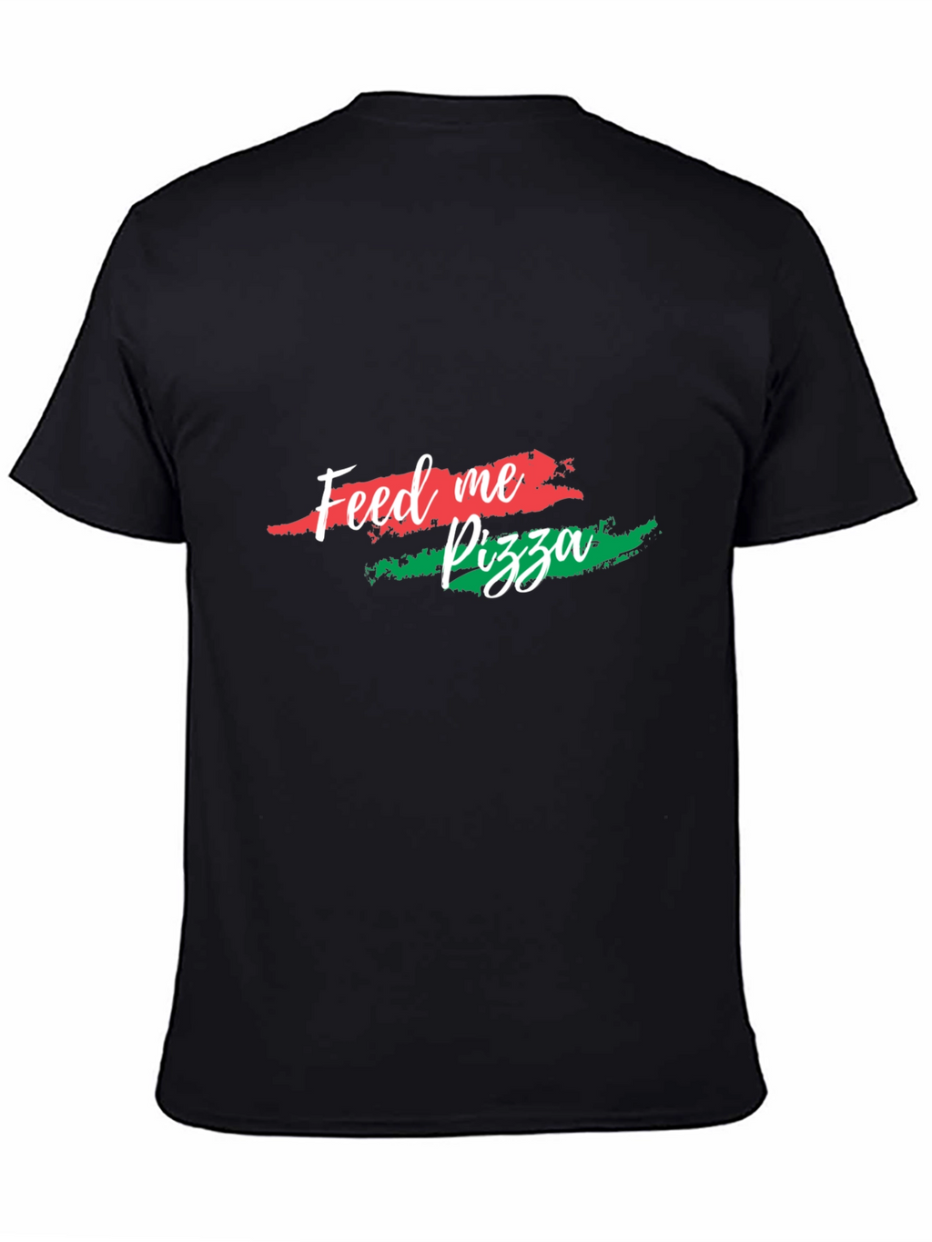 Feed Me Pizza Graphic Tee - Black Cotton T-Shirt