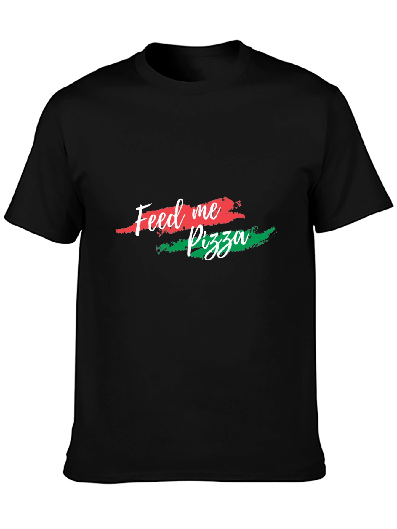 Feed Me Pizza Graphic Tee - Black Cotton T-Shirt