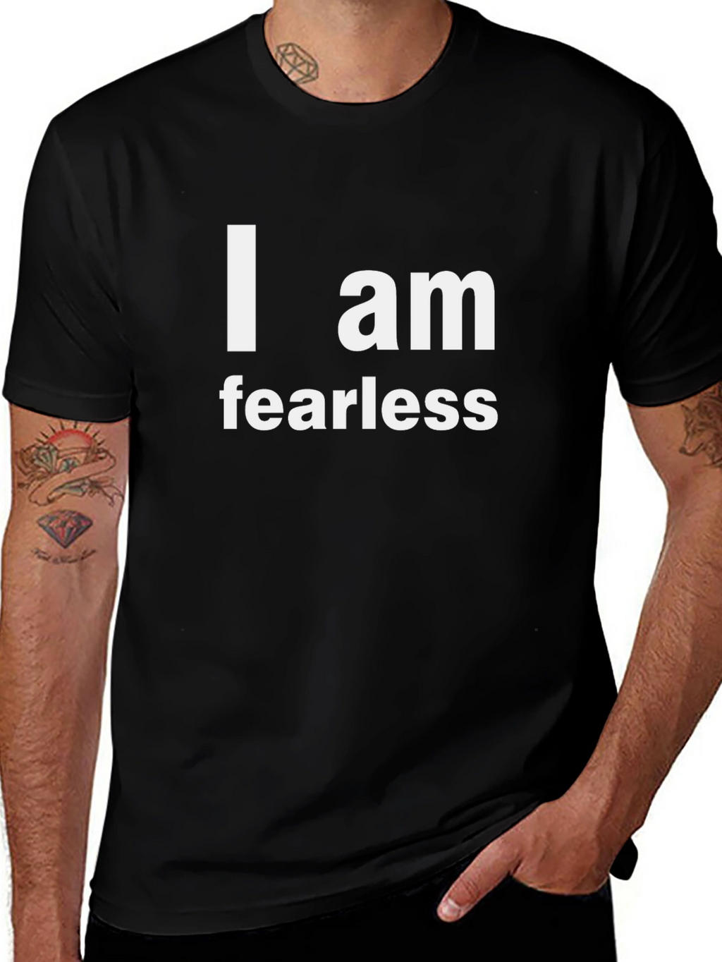 I am Fearless Black Tee - Motivational