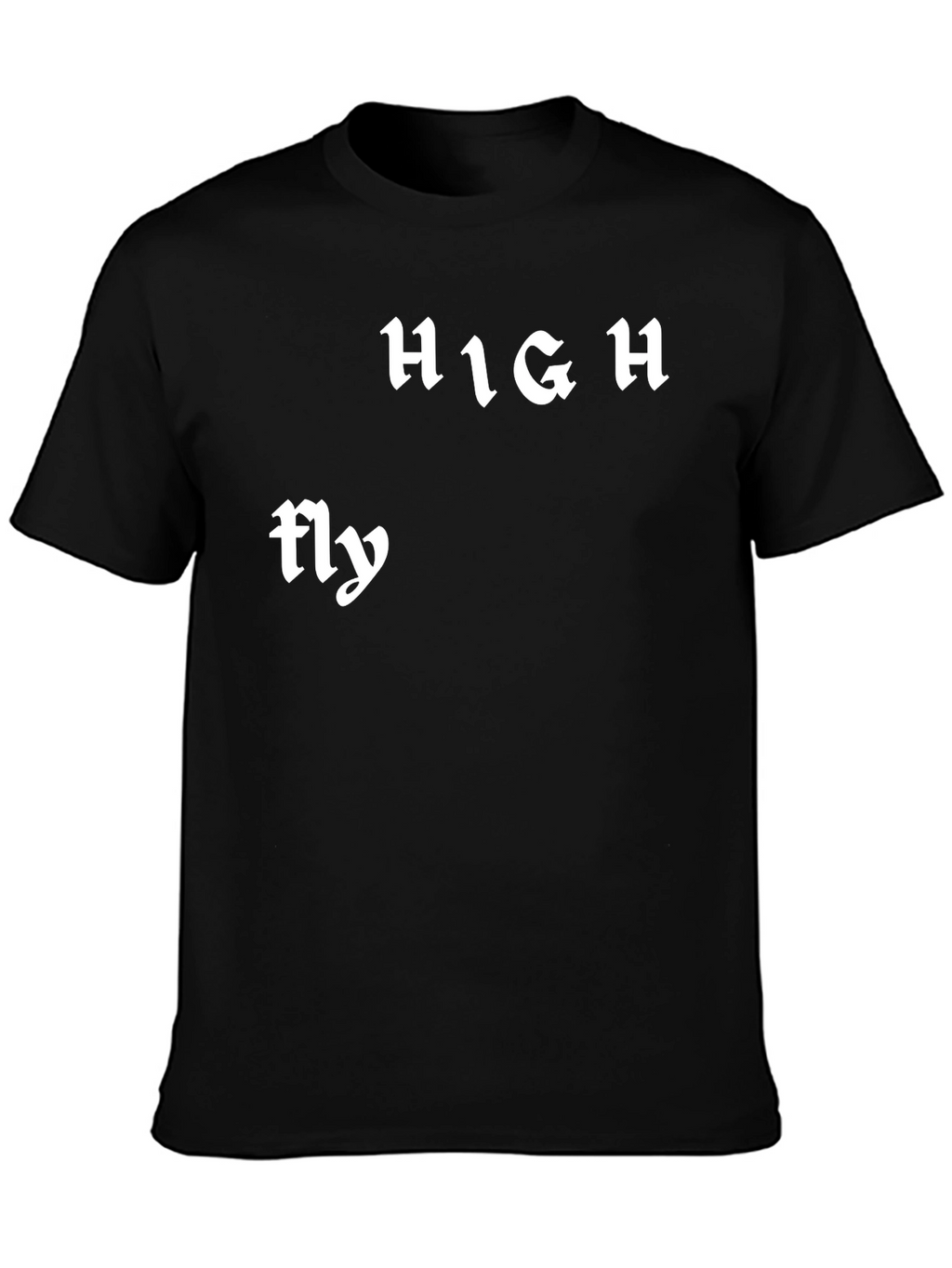 High Fly Graphic Tee - Black Cotton Casual T-Shirt