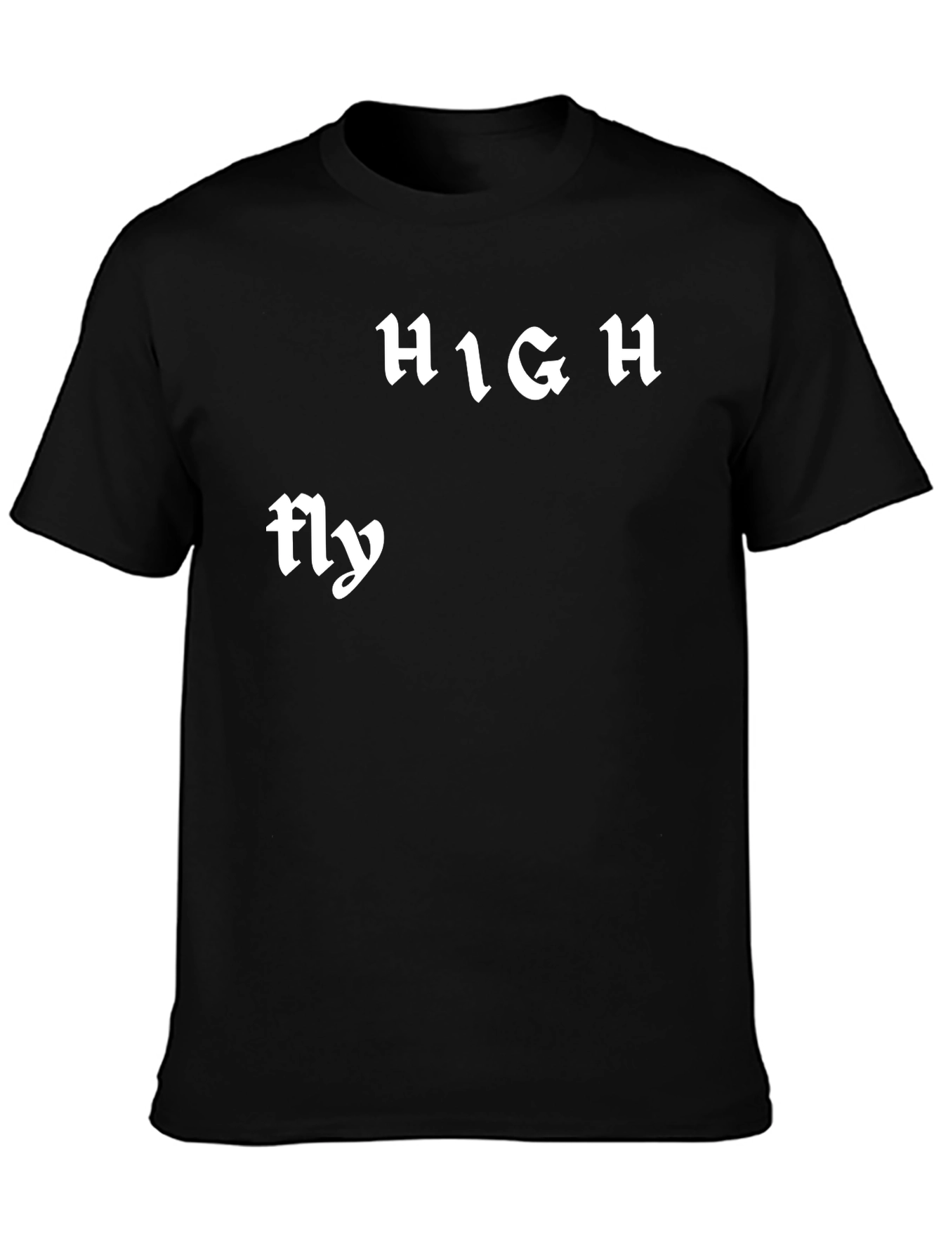 High Fly Graphic Tee - Black Cotton Casual T-Shirt