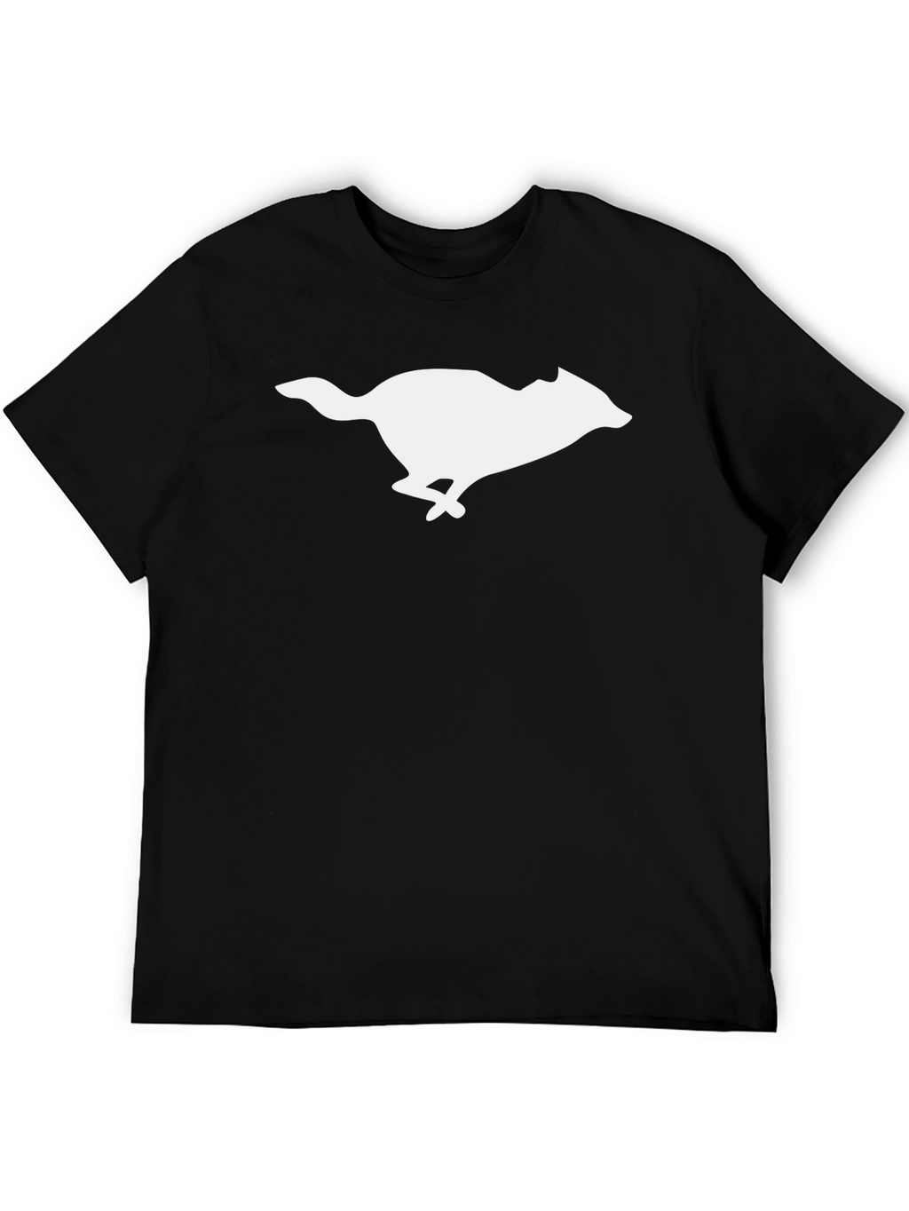 Black T-Shirt with Running Animal Graphic