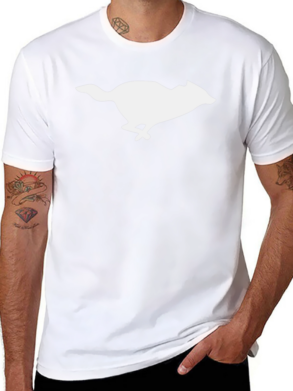 Black T-Shirt with Running Animal Graphic