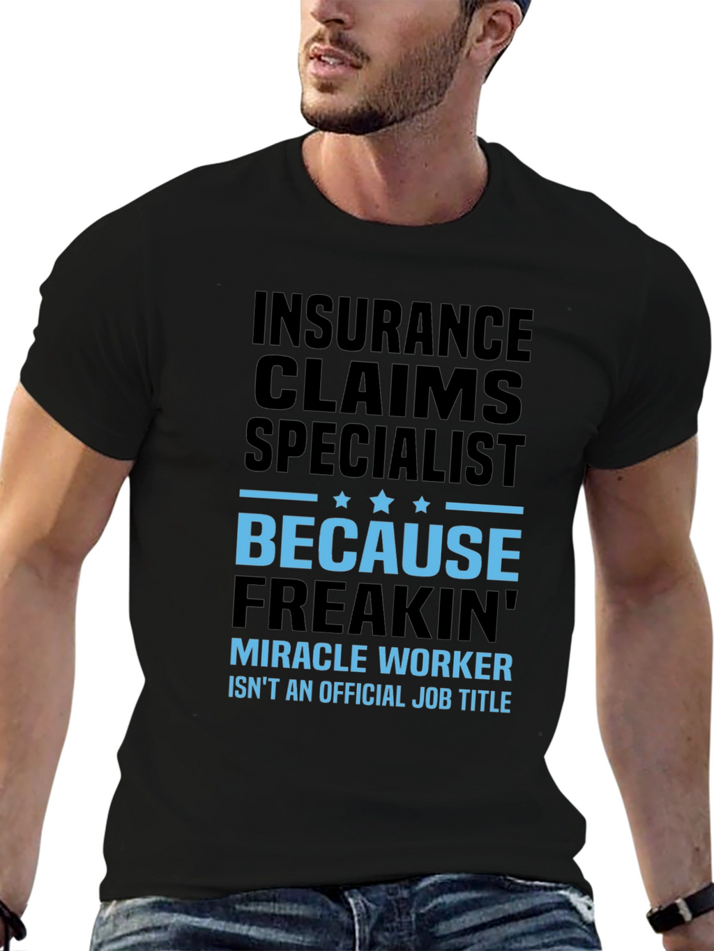 Insurance Claims Specialist Black Graphic T-Shirt