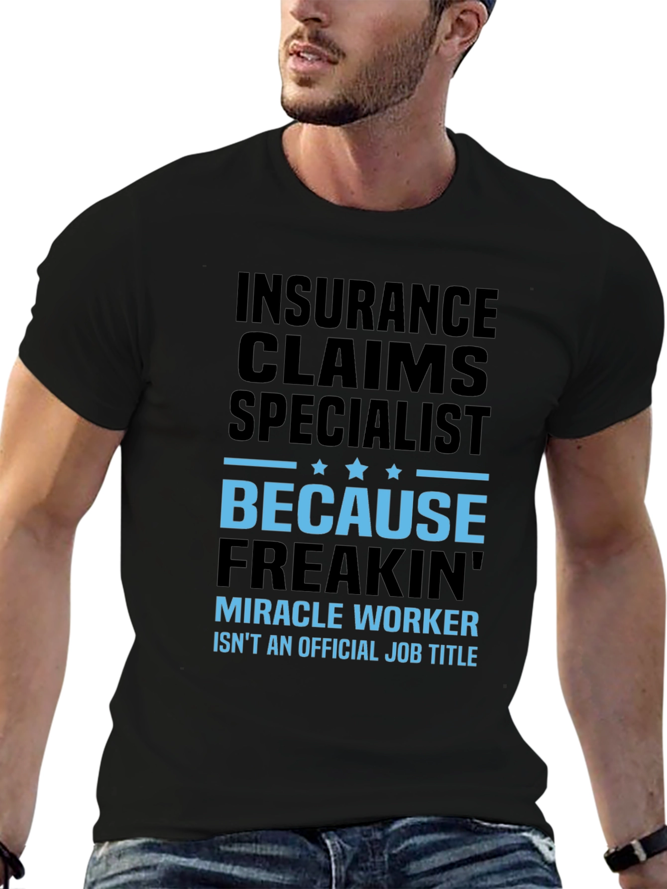 Insurance Claims Specialist Black Graphic T-Shirt