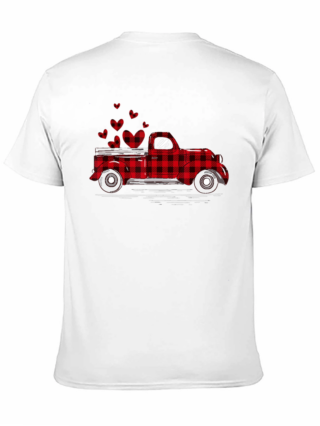 Buffalo Plaid Truck Hearts Graphic Tee