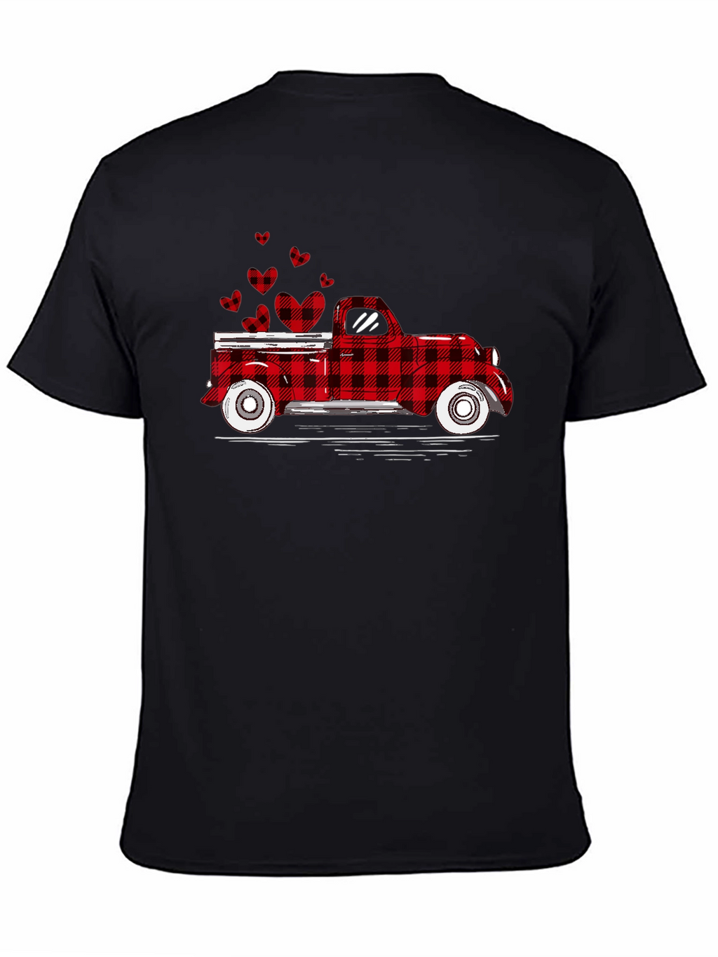 Buffalo Plaid Truck Hearts Graphic Tee