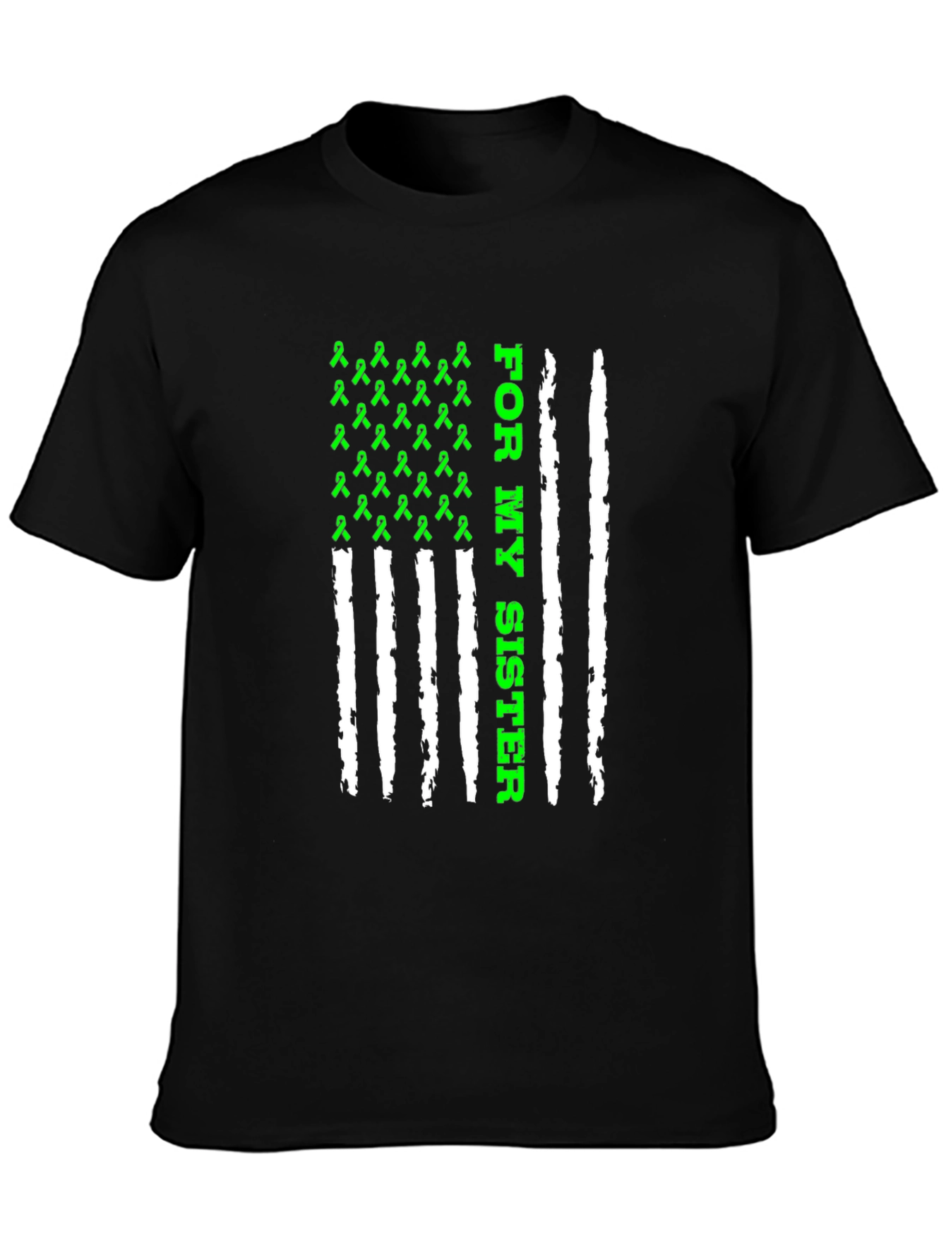 For My Sister Awareness Ribbon USA Flag T-Shirt