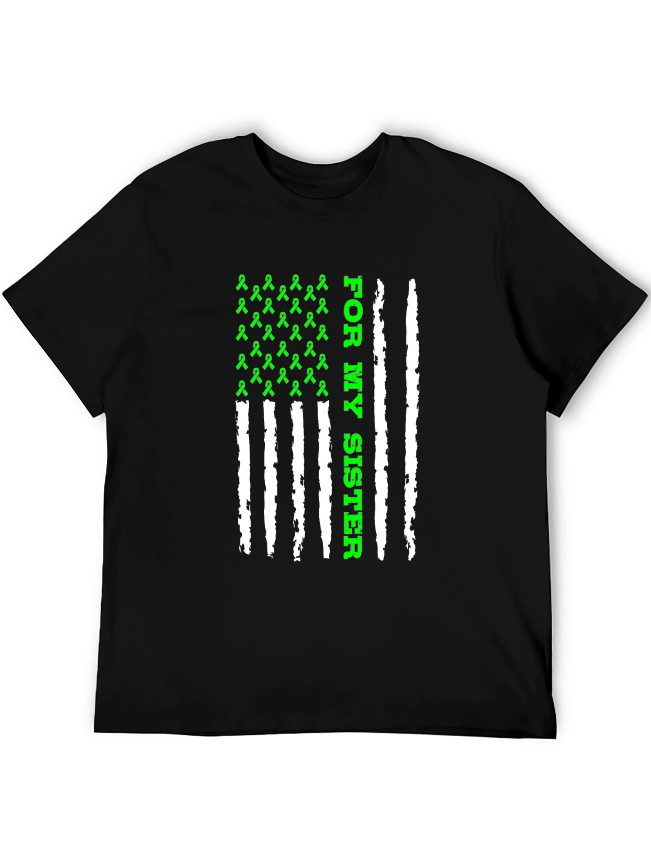 For My Sister Awareness Ribbon USA Flag T-Shirt