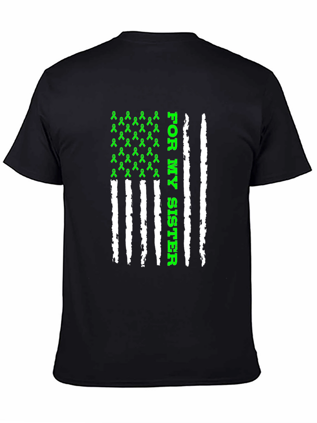For My Sister Awareness Ribbon USA Flag T-Shirt