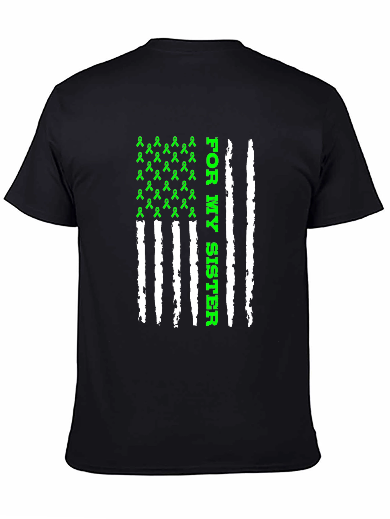 For My Sister Awareness Ribbon USA Flag T-Shirt