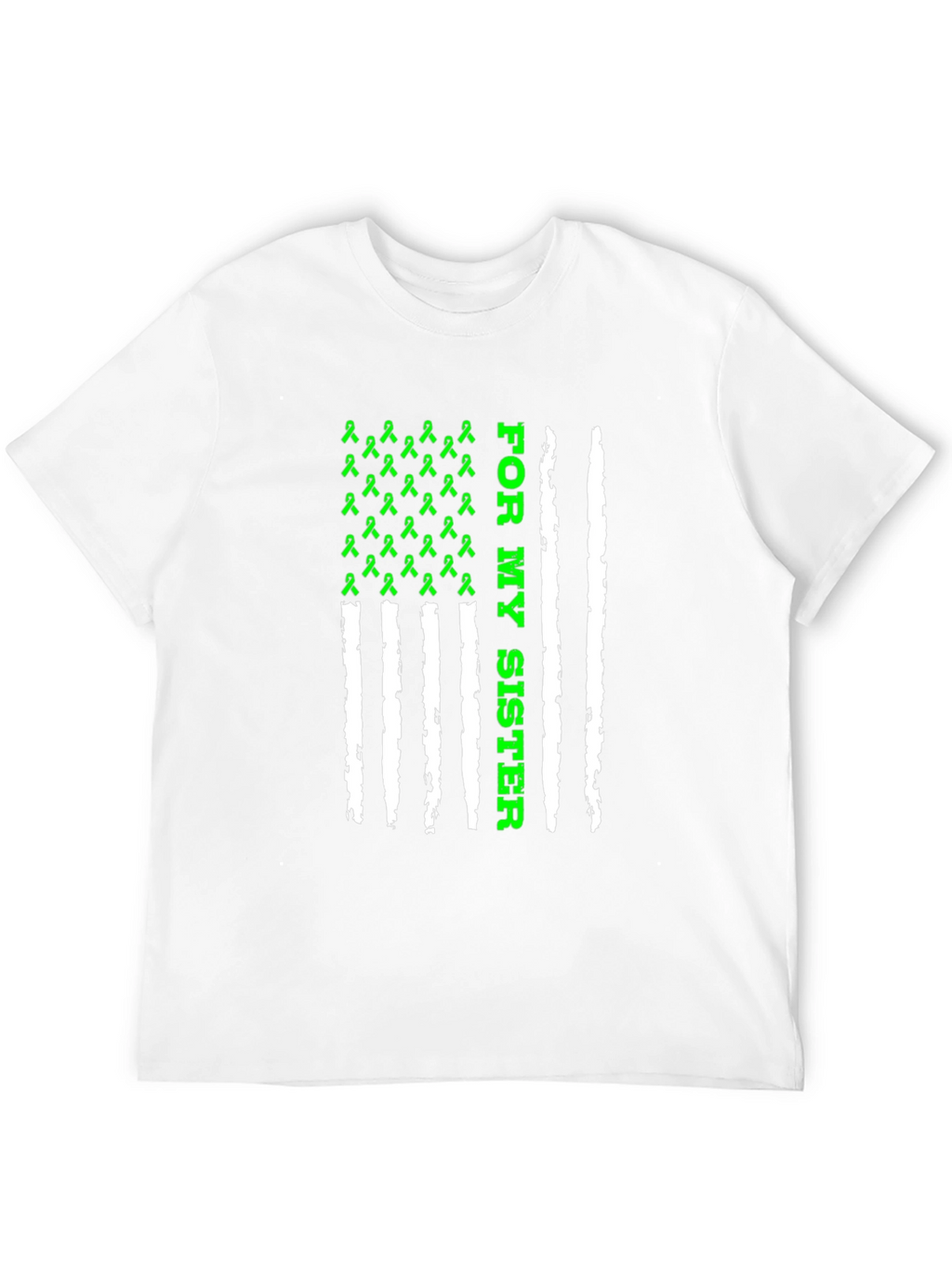 For My Sister Awareness Ribbon USA Flag T-Shirt