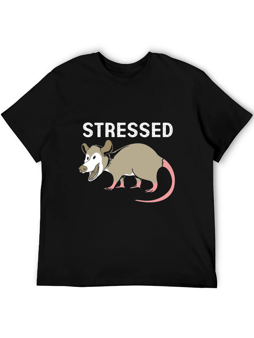 Stressed Opossum Graphic T-Shirt - Black