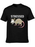 Stressed Opossum Graphic T-Shirt - Black