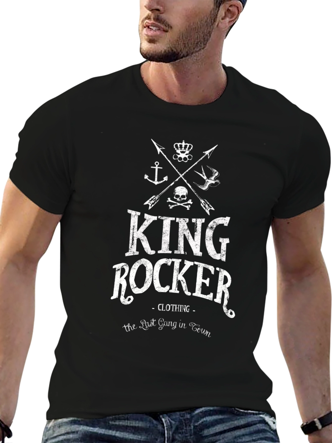 King Rocker Graphic T-Shirt - Black Cotton Tee