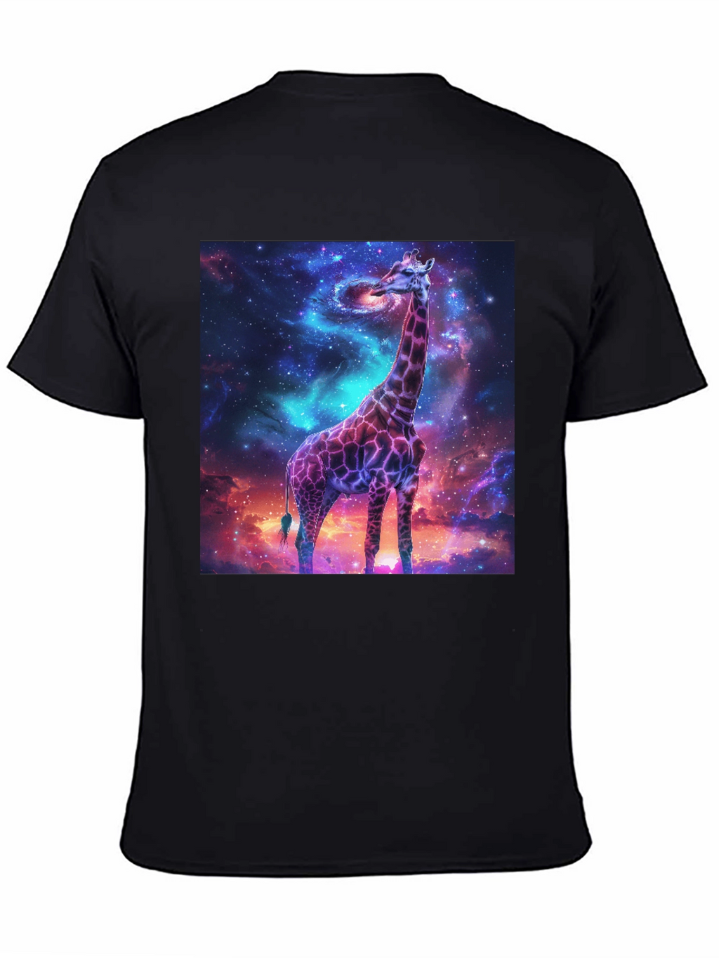 Galaxy Giraffe Black T-Shirt