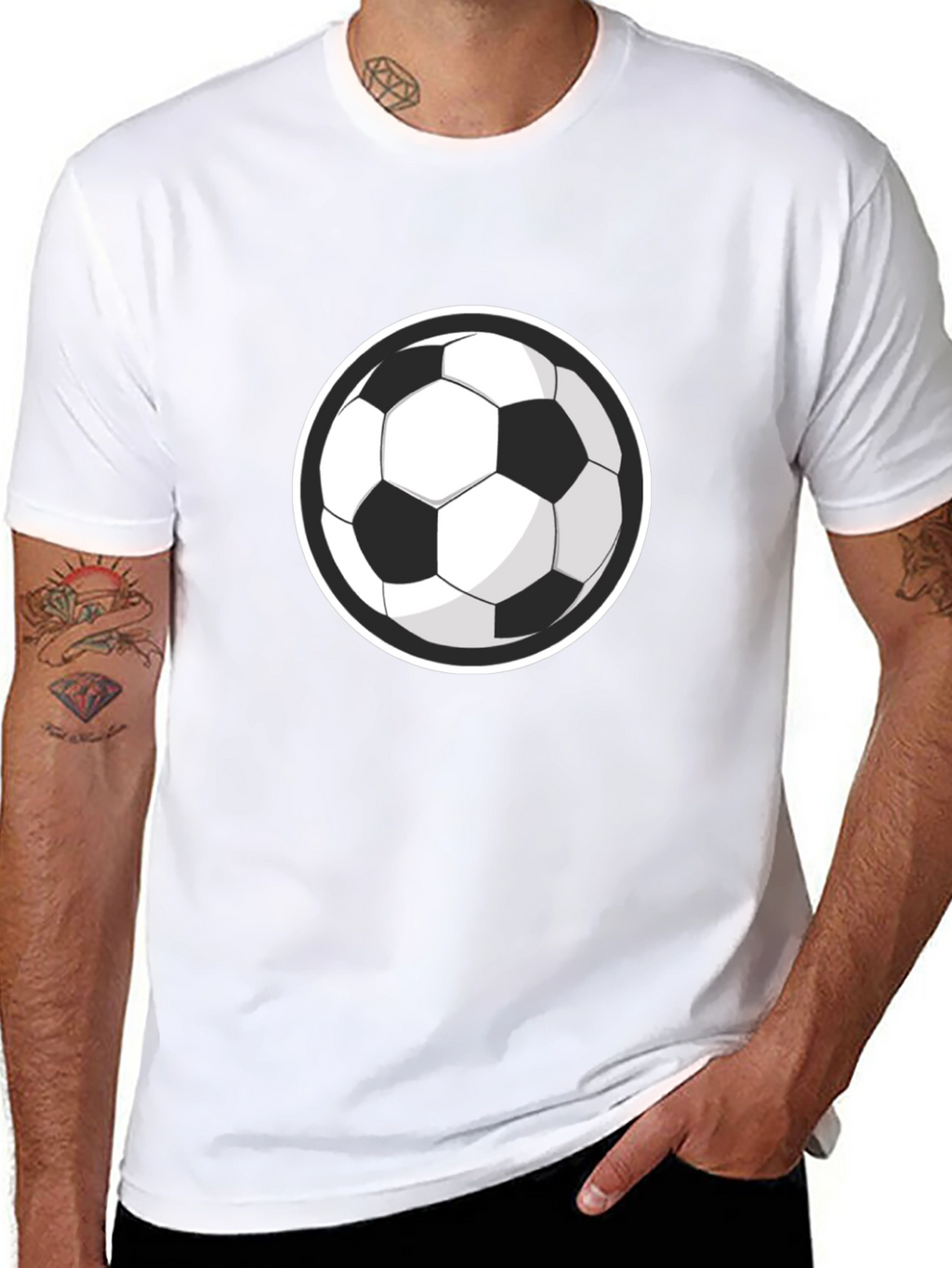 Black Soccer Ball Graphic Tee - Sporty Style