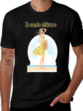 Stylish Black Beach Vibes Graphic T-Shirt
