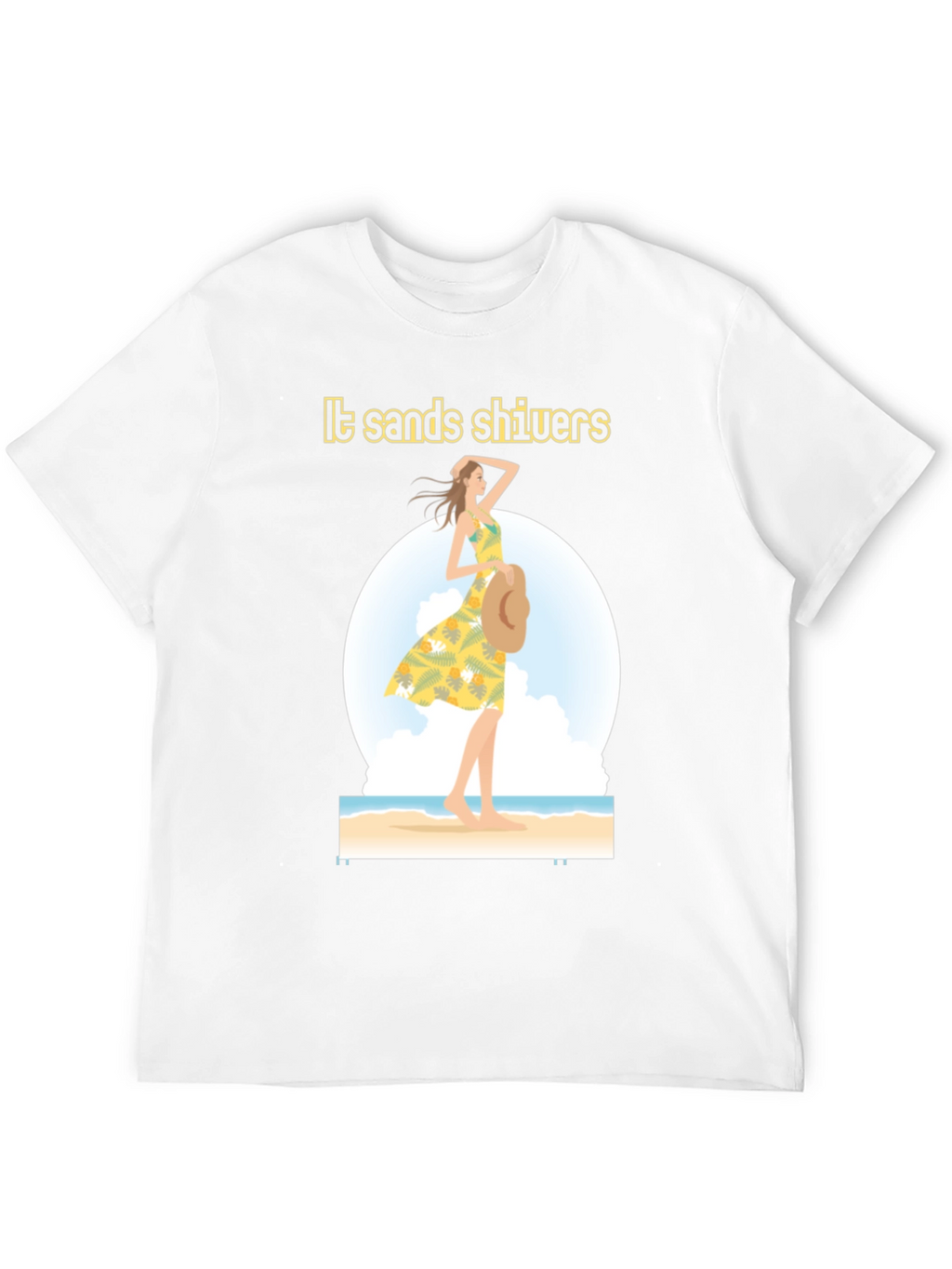 Stylish Black Beach Vibes Graphic T-Shirt