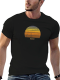 Retro Sunset NICE Graphic Tee - Black