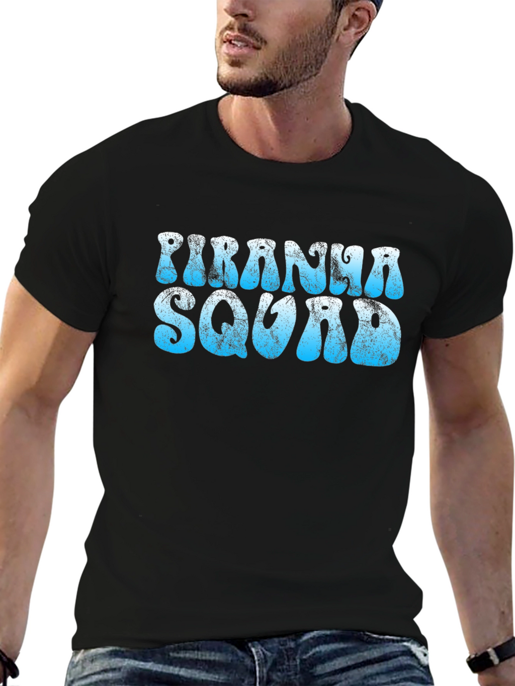 Piranha Squad Black Graphic Tee