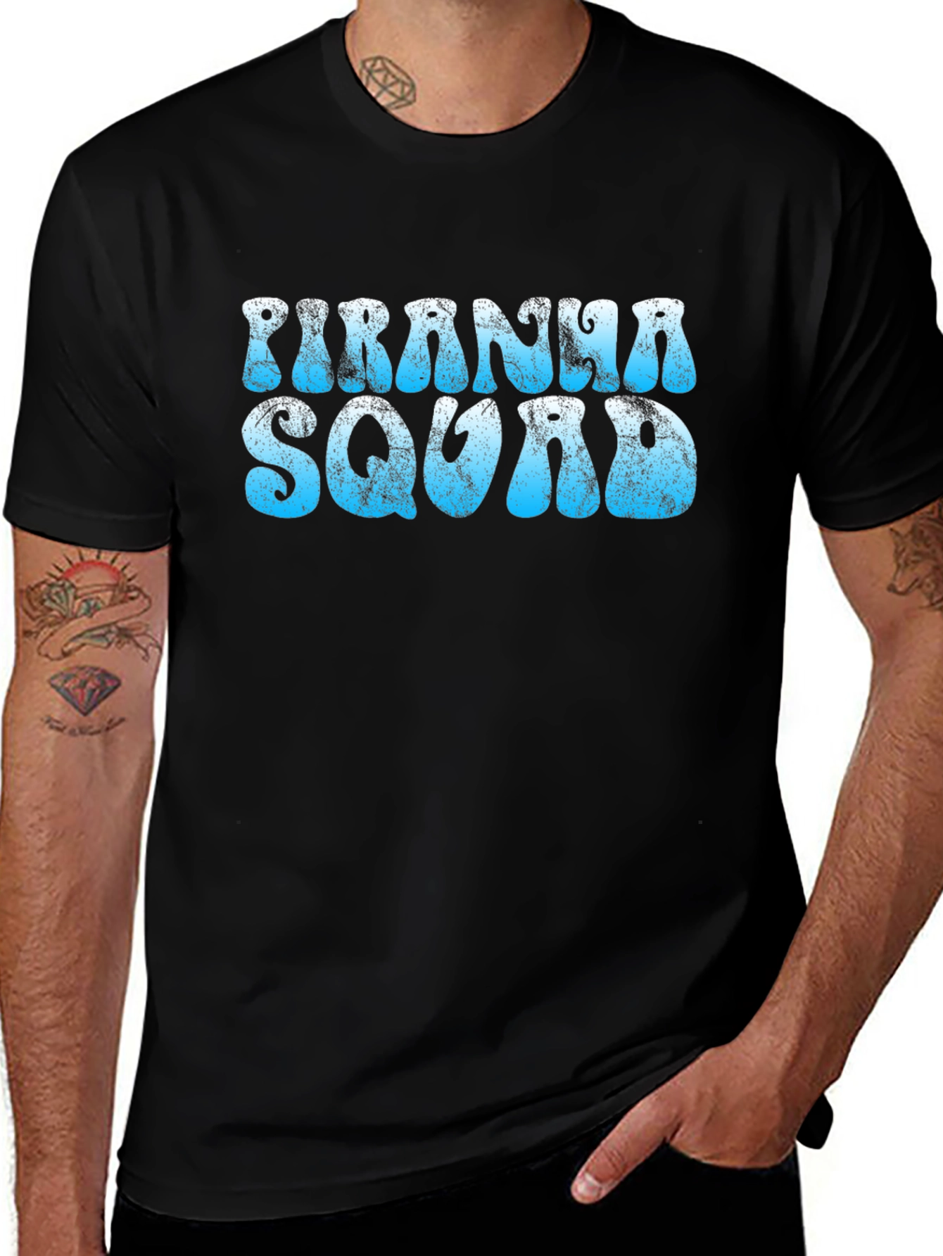 Piranha Squad Black Graphic Tee