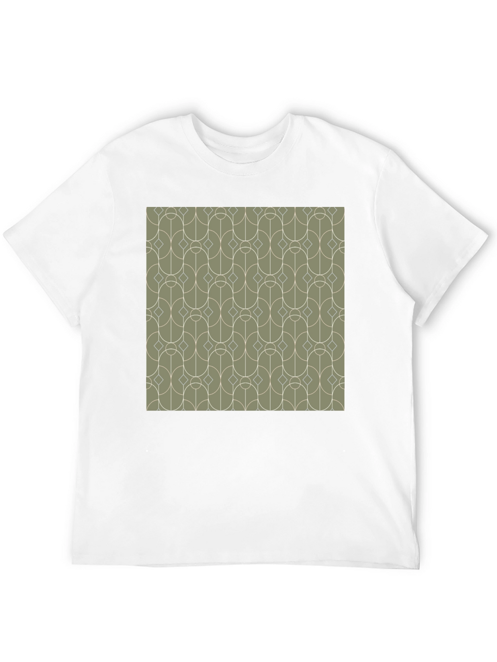 Retro Geometric Pattern Tee - Stylish Mens Black T-Shirt