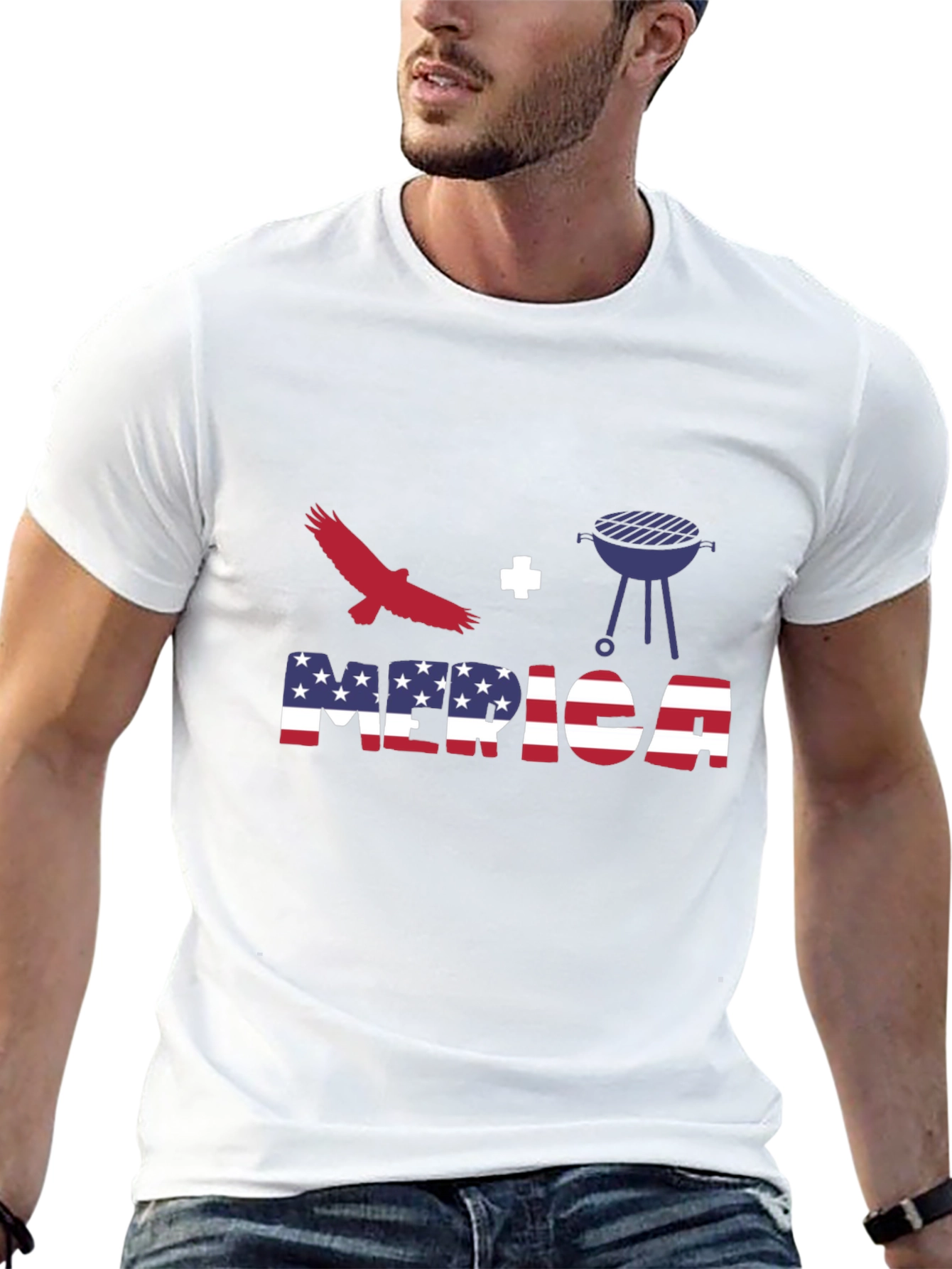 Patriotic Eagle + Grill T-Shirt - Merica BBQ