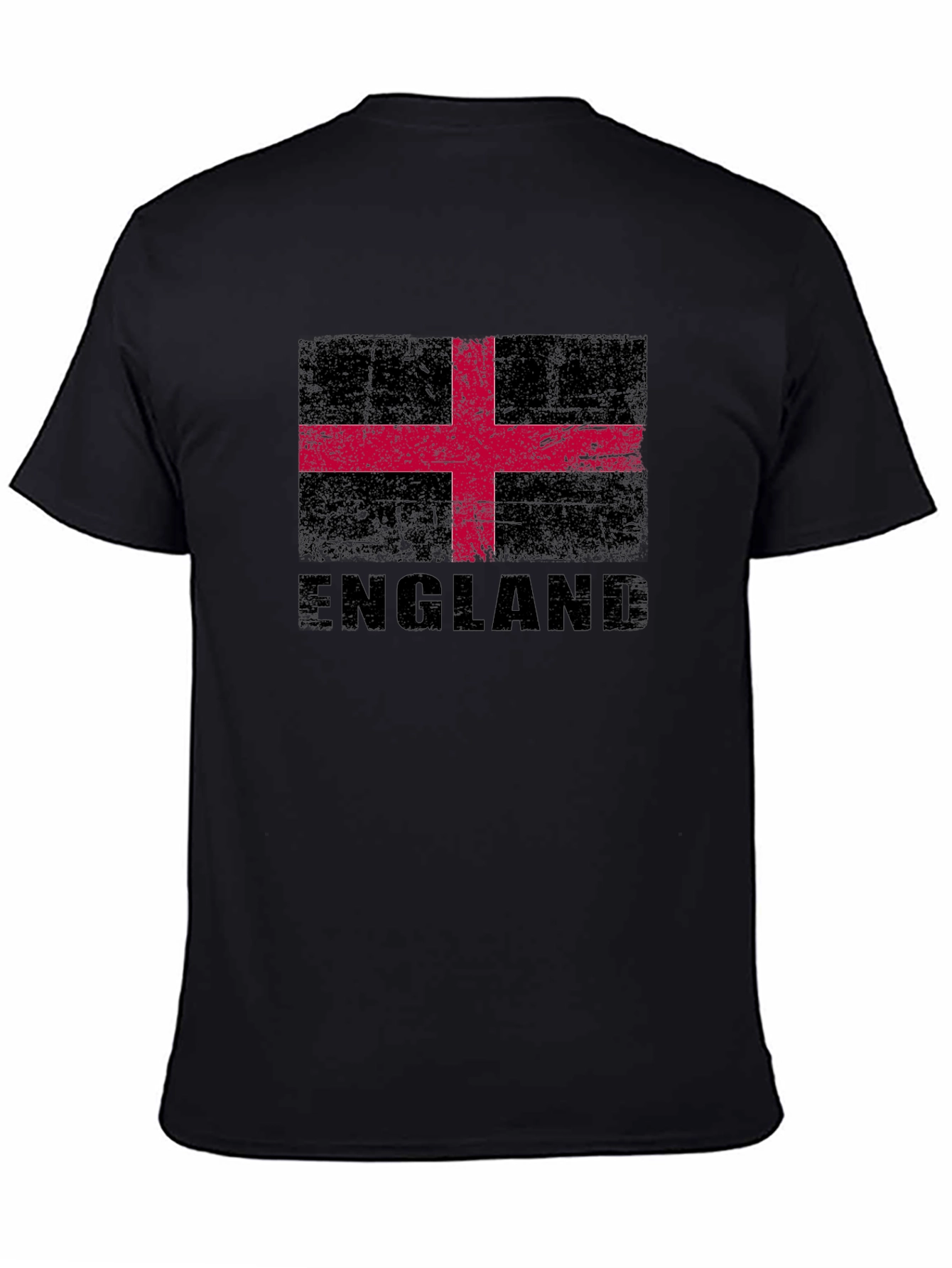 England Flag Graphic T-Shirt - Black Crew Neck Tee