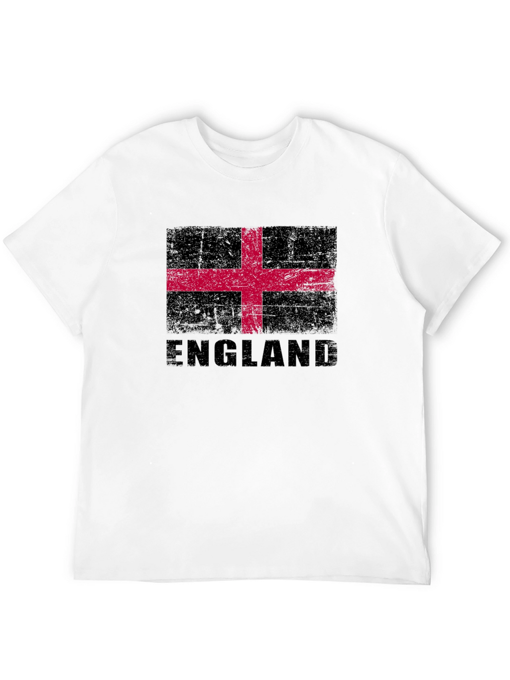 England Flag Graphic T-Shirt - Black Crew Neck Tee