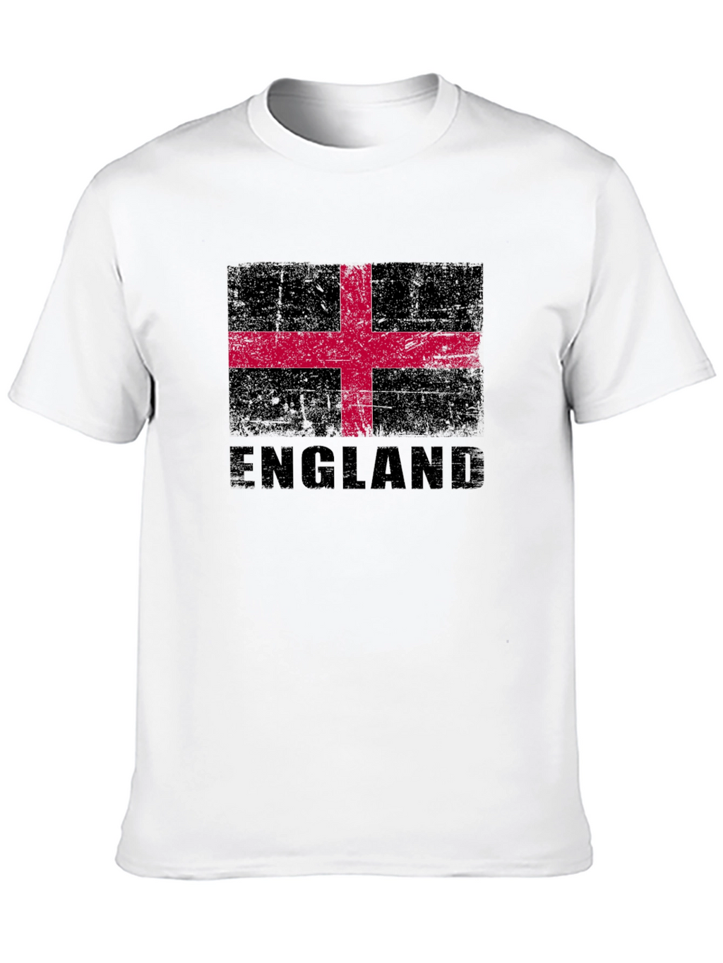 England Flag Graphic T-Shirt - Black Crew Neck Tee