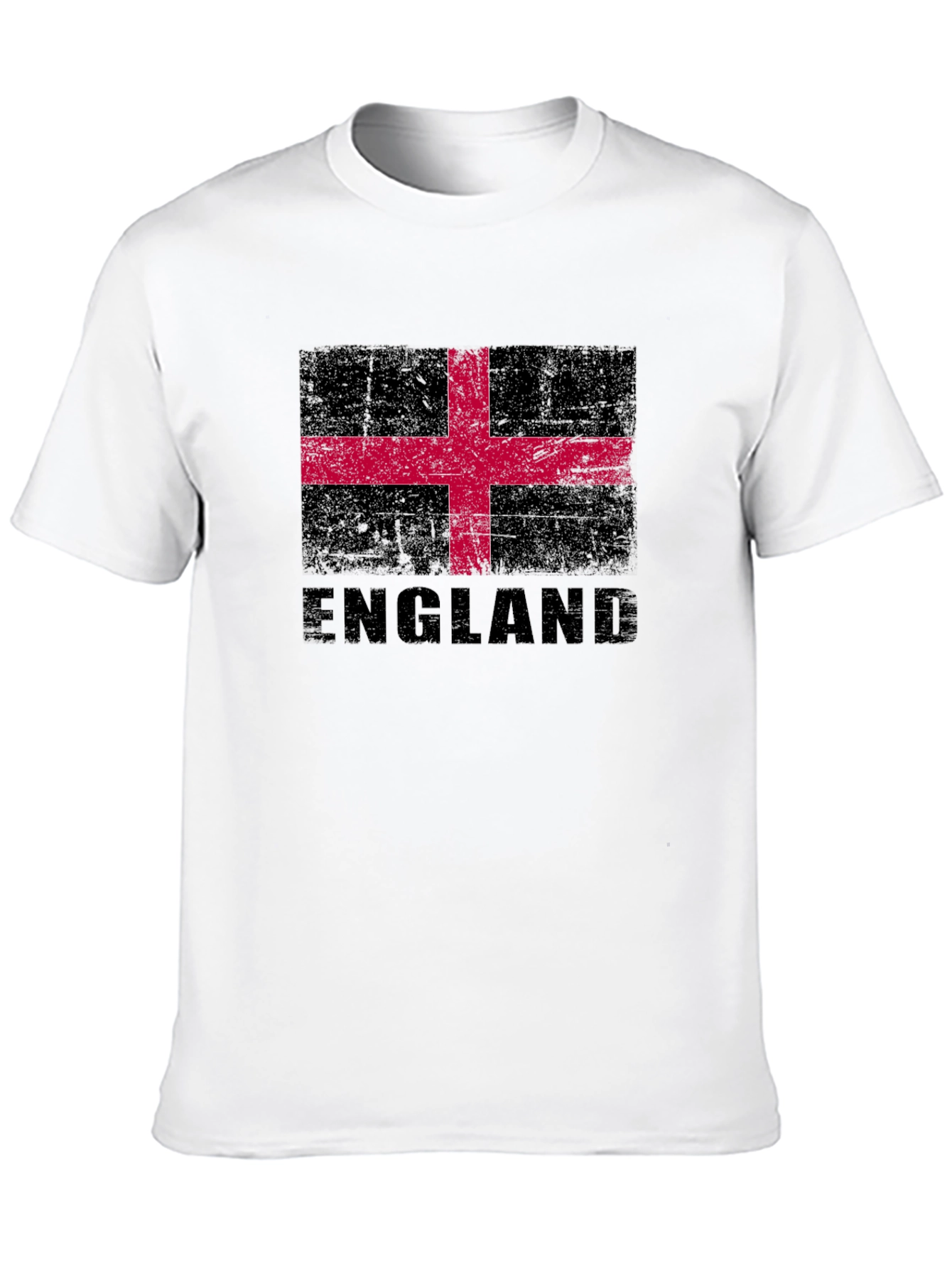 England Flag Graphic T-Shirt - Black Crew Neck Tee