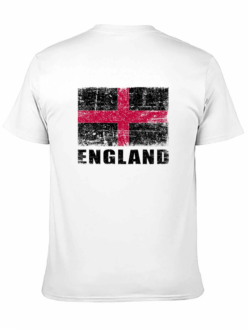 England Flag Graphic T-Shirt - Black Crew Neck Tee