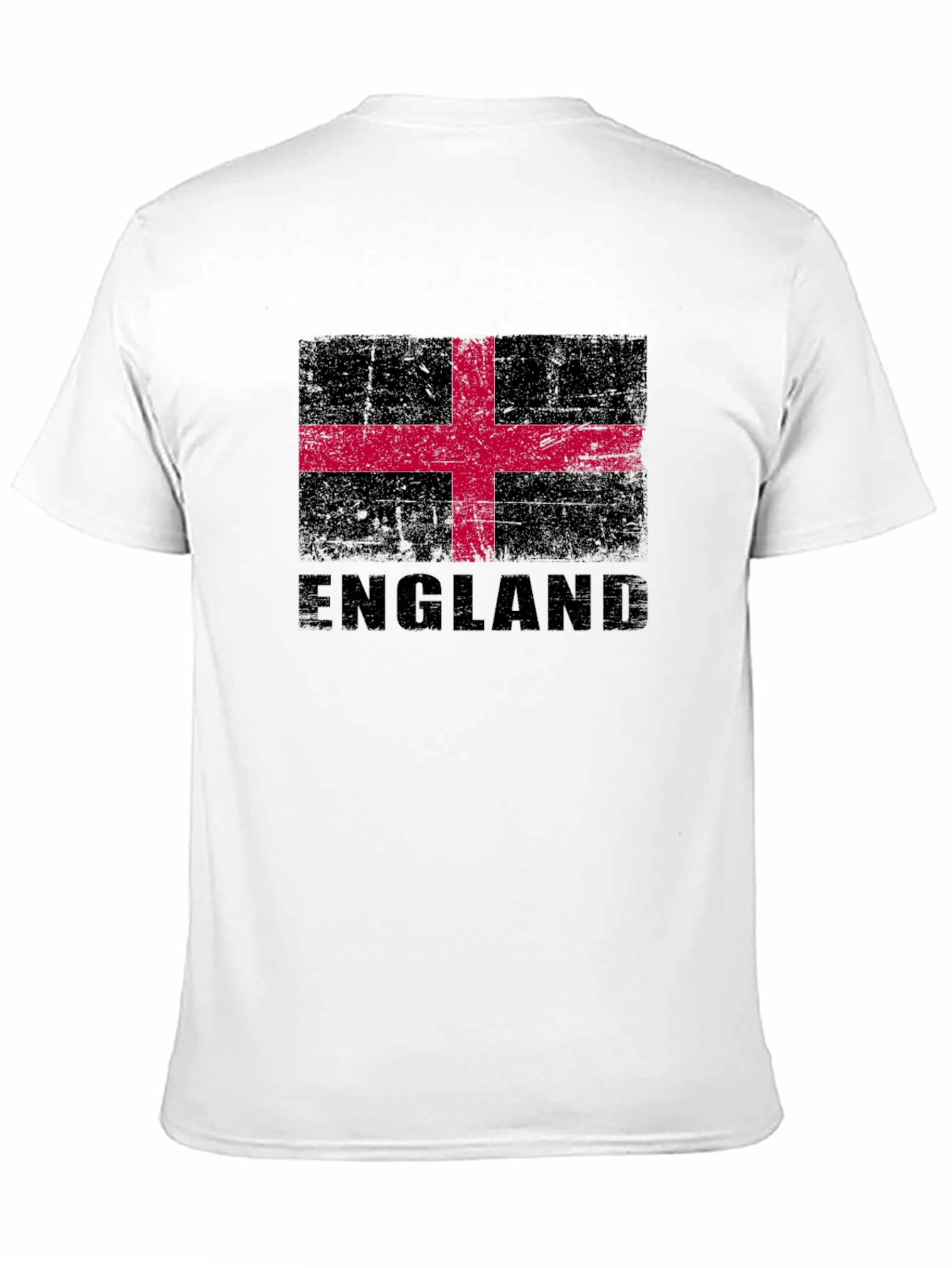 England Flag Graphic T-Shirt - Black Crew Neck Tee