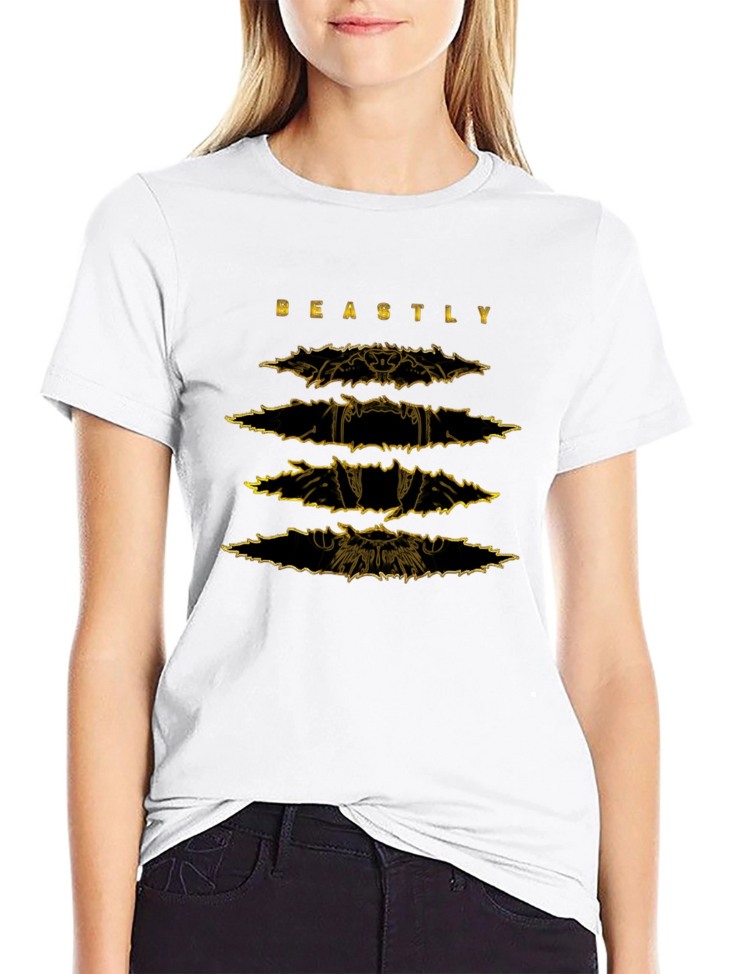 Beastly Graphic Print Mens Black T-Shirt