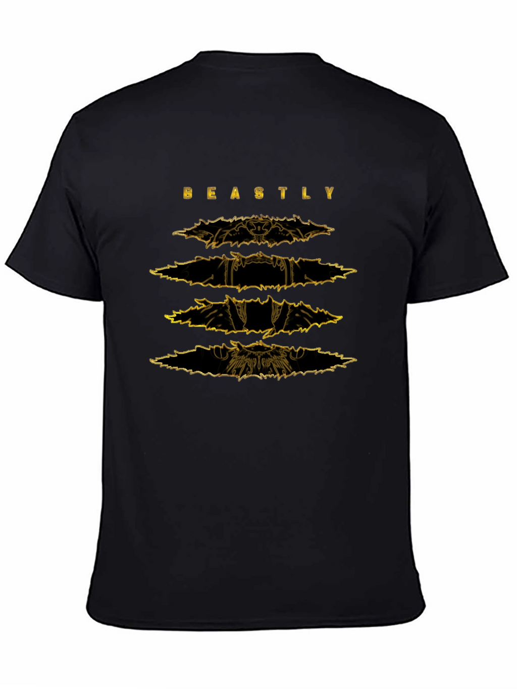 Beastly Graphic Print Mens Black T-Shirt