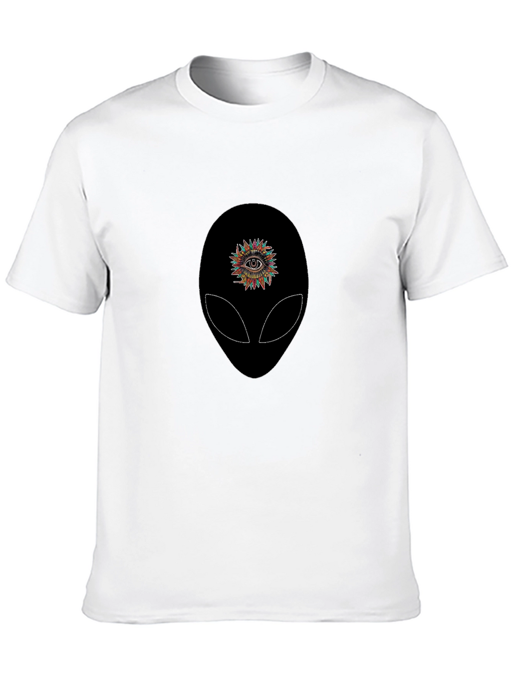Alien Eye Graphic Tee - Black Cotton T-Shirt