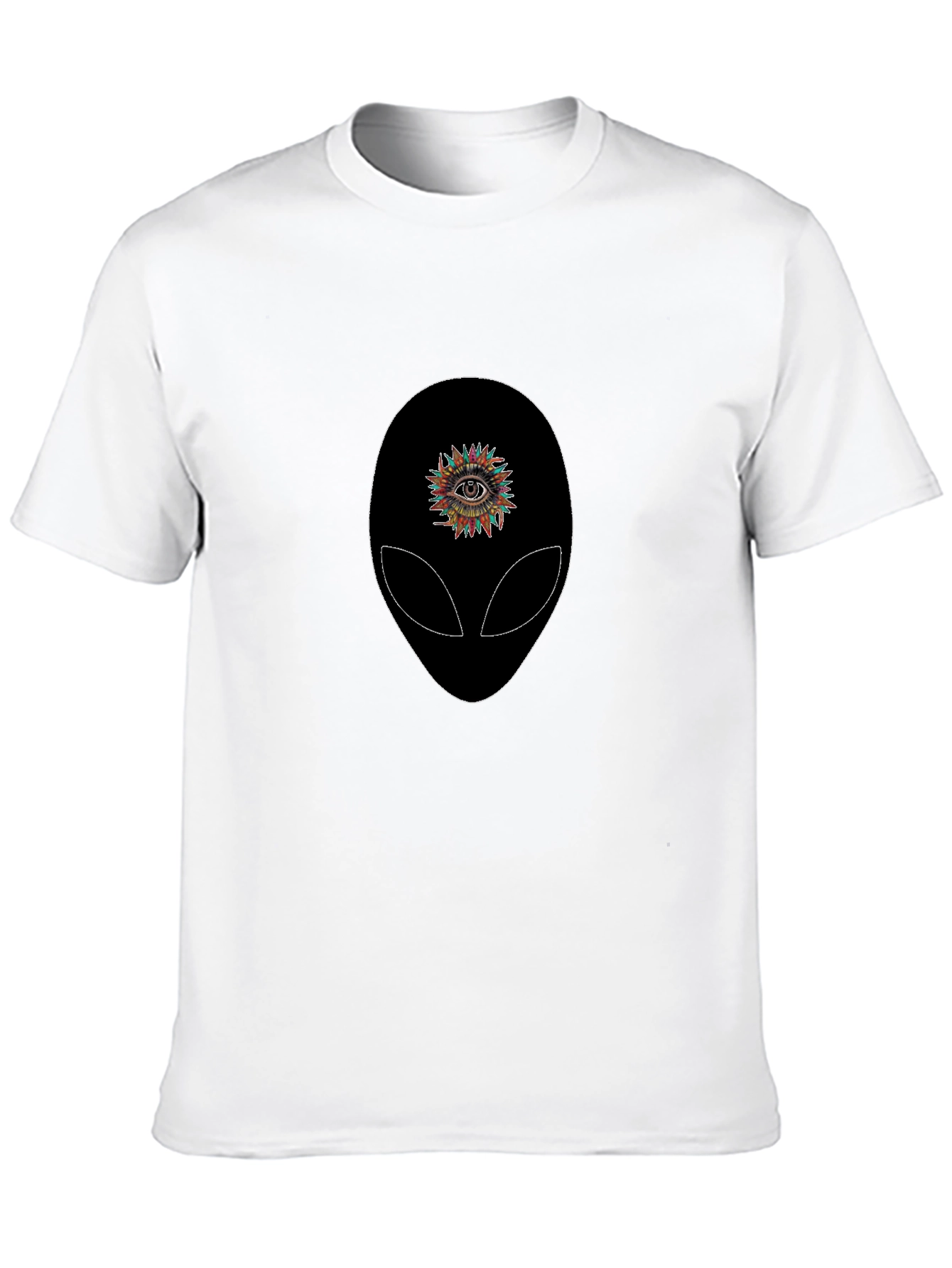 Alien Eye Graphic Tee - Black Cotton T-Shirt